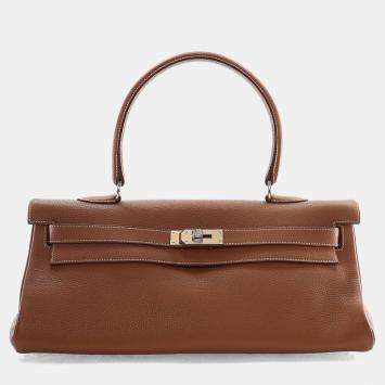 Pre Owned Hermes Gold Clemence Shoulder Kelly 42