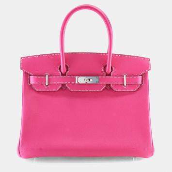Pre Owned Hermes Rose Tyrien Epsom Candy Birkin 30
