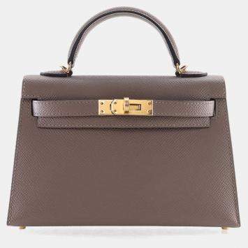 Pre Owned Hermes Gris Asphalt Epsom Mini Kelly 20