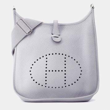 Pre Owned حقيبة هيرمس إيفلين توريلون كليمنس أزرق جلاسير حجم بي أم