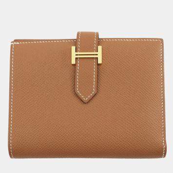 Pre Owned Hermes Bean Compact Gold Epsom