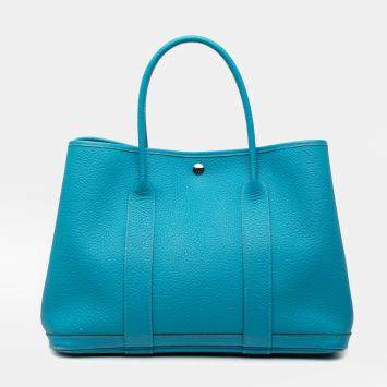 Pre Owned Hermes Blue Negonda Garden Party 36