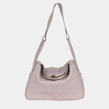 Pre Owned Hermes Rose Dragee Swift Lindy 34 Shoulder Bag
