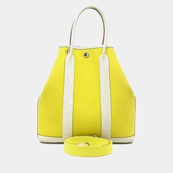 مملوكة مسبقًا Hermes Beige Yellow Fabric Garden File 28