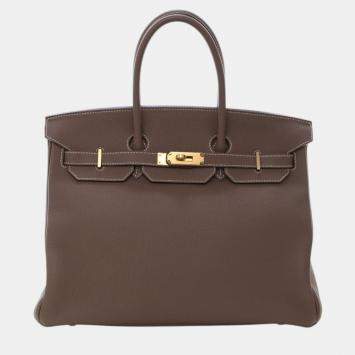Pre Owned Hermes Brown Togo Birkin Retourne 35