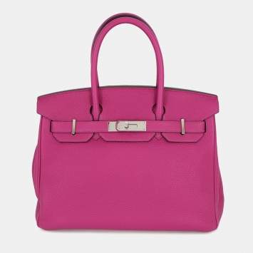 Pre Owned Hermes Birkin Rose Purple Togo Leather Size 30