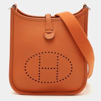 مملوكة مسبقًا Hermes Evelyne Amazone TPM 16 Mango Taurillon Clemence Leather Crossbody Bag