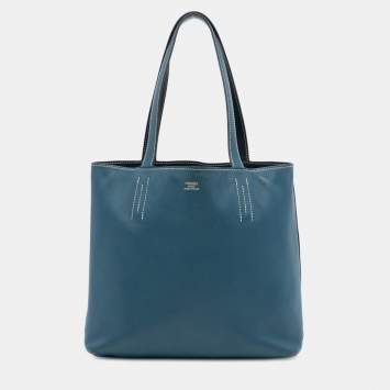 Pre Owned Hermes Blue Clemence Double Sens 28