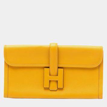 Pre Owned حقيبة هيرمس جيج آلان 29 صفراء سويفت