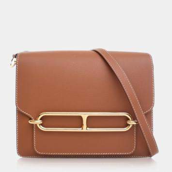 Pre Owned حقيبة هيرمس رولي 23 جلد إيفركلور عجل صغيرة كتف ذهبية