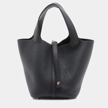 Pre Owned Hermes Black Clemence Picotin Lock 18