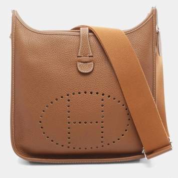 Pre Owned حقيبة هيرمس إيفلين 3 تروا بي إم جلد توريلون كليمنس بني