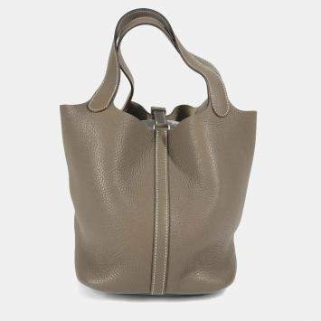 Pre Owned حقيبة هيرمس بيكوتين لوك 22 جلد توريلون كليمونس رمادي