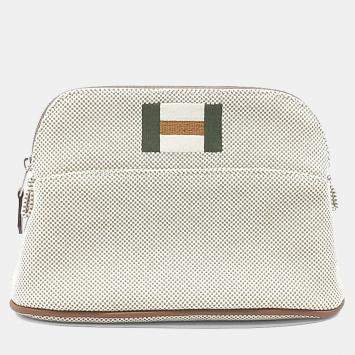 مملوكة مسبقًا حافظة هيرمس بوليد قماش أبيض ميني