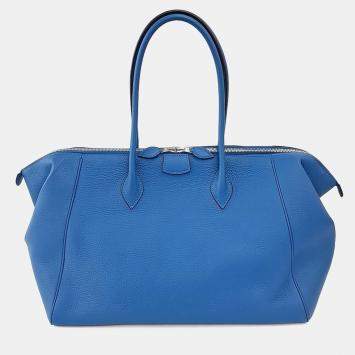 مملوكة مسبقًا Hermes Blue Leather Paris Bombay 37