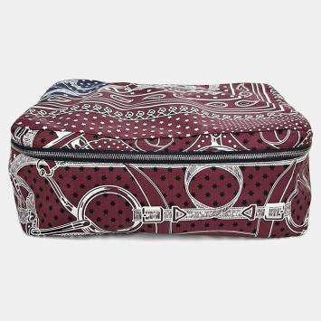 مملوكة مسبقًا محفظة هيرمس مكعب حرير للسفر متعدد الألوان صغير الحجم