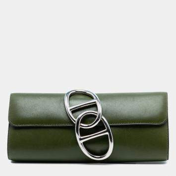 مملوكة مسبقًا Hermes Green Tadelakt Egee Clutch