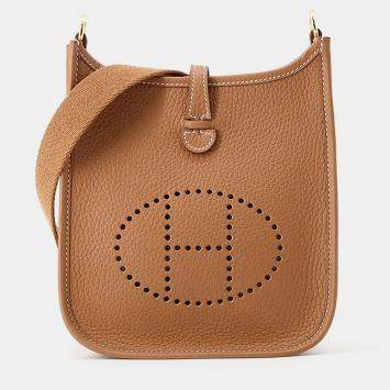 Pre Owned Hermes Evelyne Long Gold Taurillon Clemence Size Tpm