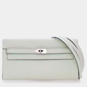 Pre Owned Hermes Green Epsom Kelly To Go Wallet