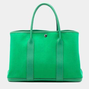 Pre Owned Hermes Green Toile and Negonda Garden Party 36
