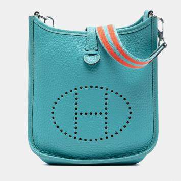 Pre Owned Hermes Blue Orange Clemence Evelyne Amazone TPM