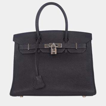 Pre Owned Hermes Dark Navy Togo Birkin 30 Handbag