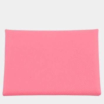 مملوكة مسبقًا Hermes Calvi Duo Rose Azalee Epsom