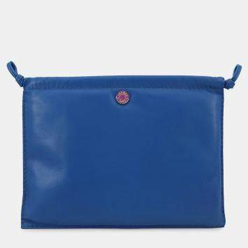 مملوكة مسبقًا Hermes Pouch Pillow Blue France Lambskin