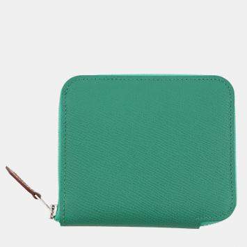 مملوكة مسبقًا Hermes Azap Compact Silk In Vert Vertigo Epsom