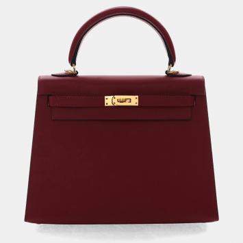 Pre Owned حقيبة هيرمس كلي صليبه إبصوم روج جرينيت بحجم 25