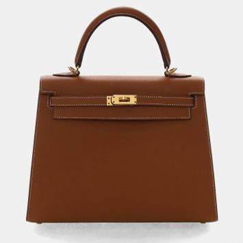 Pre Owned Hermes Gold Epsom Sellier Kelly 25