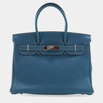 مملوكة مسبقًا Hermes Bleu Jean Togo Birkin 30
