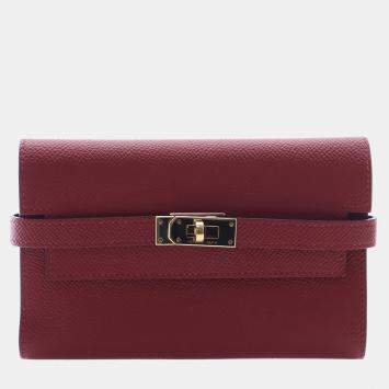 Pre Owned محفظة هيرميس كيلي كومباكت روج جيرنات