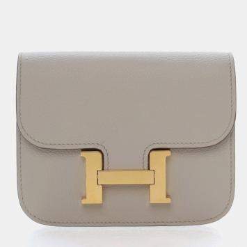 مملوكة مسبقًا محفظة هيرمس كونستانس سليم كراي إيفركلور