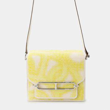 مملوكة مسبقًا Hermes Roulis Circuit 24 Fauve Hatchet/Lime/Jaune Bourgeon Swift Leather Size Mini