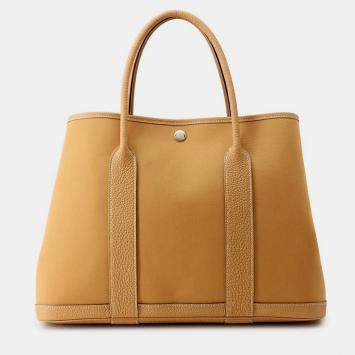 Pre Owned حقيبة هيرمس جاردن بارتي ناتشورال سابل توال أوفيسيير نيغوندا جلد حجم بي إم