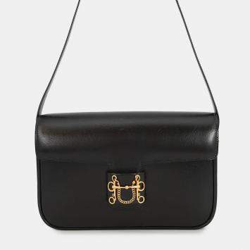 Pre Owned Hermes Sologne Black Box Calf Leather