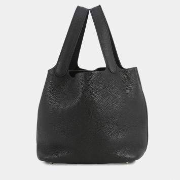 مملوكة مسبقًا Hermes Picotin Lock Black Taurillon Clemence Size Mm