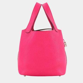 مملوكة مسبقًا Hermes Picotin Lock 18 Handbag In Taurillon Clemence Rose Extreme