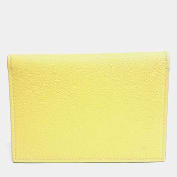 Pre Owned Hermès MC2 Euclid Yellow Leather Card Holder (B)