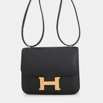 مملوكة مسبقًا Hermes Constance III Miroir Mini Black Epsom Calfskin Leather Shoulder Bag