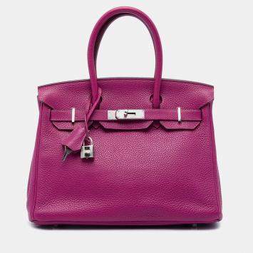 Pre Owned  Hermes Birkin 30 Tosca Togo Calfskin Leather Top Handle Bag