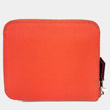 Pre Owned Hermes Orange Leather Silky Wallet (W)