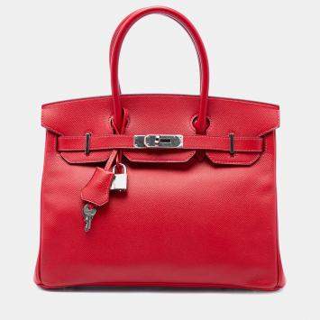 Pre Owned Hermes Birkin 30 Bougainvillea Epsom Leather Sellier