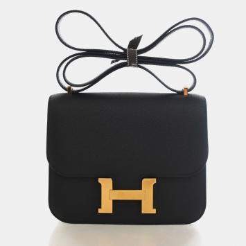 مملوكة مسبقًا Hermes Constance 18 Noir Epsom Shoulder Bag