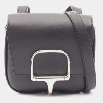 Pre Owned Hermes Della Cavalleria Mini Black Box Calfskin Leather Shoulder Bag