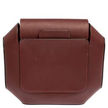 Pre Owned Hermes Rouge H Epsom Leather Octogone Clutch