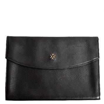 Pre Owned Hermes Black Leather Vintage Rio Clutch Bag