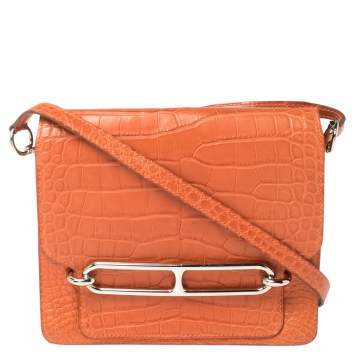 Pre Owned Hermes Pain d’ Epice Matte Alligator Roulis 23 Bag