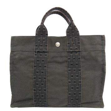 Pre Owned Hermes Grey Canvas Herline PM Tote Bag